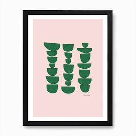 Half Green Shapes Poster