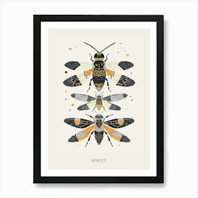 Colourful Insect Illustration Hornet 7 Poster Poster