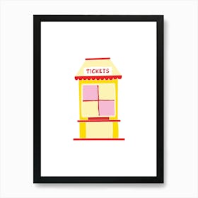 Battenberg Ticket Booth, Fun Circus Animal, Cake, Biscuit, Sweet Treat Print, Portrait Póster