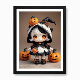 Halloween Witch Doll Art Print