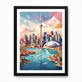 Toronto, Canada, Geometric Illustration 3 Art Print