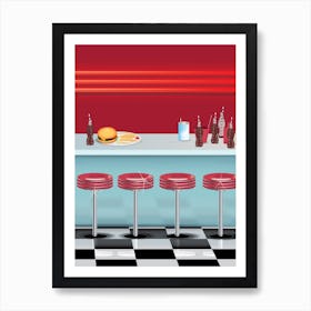 Diner Interior Vector Art Print