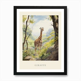 Beatrix Potter Inspired  Animal Watercolour Giraffe 1 Art Print