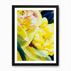 Close Up Of Peonies Yellow Colourful 1 Painting Art Print