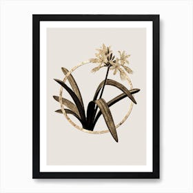 Gold Ring Pancratium Illyricum Glitter Botanical Illustration n.0221 Art Print