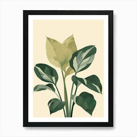 Hosta Plant Minimalist Illustration 5 Art Print