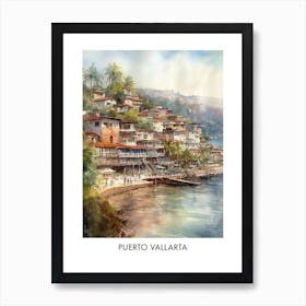 Puerto Vallarta Watercolor 2travel Poster Art Print