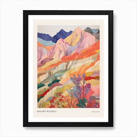 Mount Russell United States 1 Colourful Mountain Illustration Poster Art Print