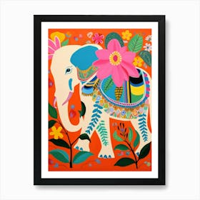 Maximalist Animal Painting Elephant 4 Art Print