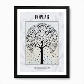 Poplar Tree Simple Geometric Nature Stencil 3 Poster Art Print