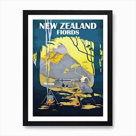 Camping in New Zealand Art Print