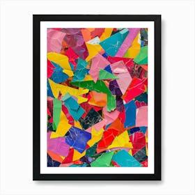 Collage Of Colorful Pieces Of Paper Art Print