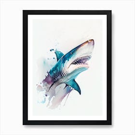 Sand Tiger 2 Shark Watercolour Art Print