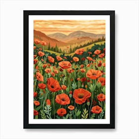 Poppies In The Field 15 Art Print