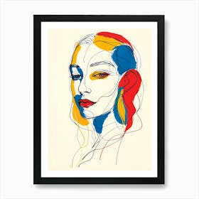 Minimalistic Muse: Lina Art Portrait Of A Woman Art Print