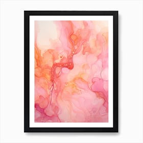 Pink And Orange Flow Asbtract Painting 3 Art Print