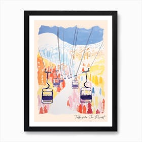 Poster Of Telluride Ski Resort   Colorado, Usa, Ski Resort Pastel Colours Illustration 0 Art Print