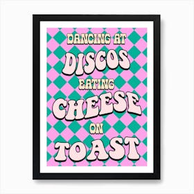 Dancing At Discos Merry Happy Kate Nash Chequer Purple Print Art Print