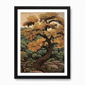 Black Walnut 1 Vintage Autumn Tree Print  Art Print