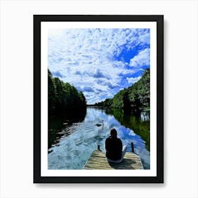 Morning Sky Over The River Brda At Płęsno Art Print