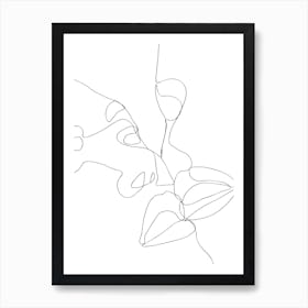Line Drawing Of A Flower Art Print