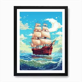 Sailing Ship In The Sea 3 Art Print