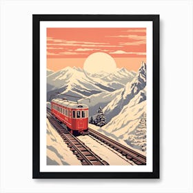 Tateyama Kurobe Alpine Route, Japan Vintage Travel Art 1 Art Print