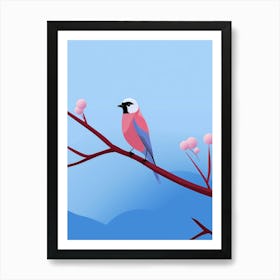 Minimalist Eastern Bluebird 4 Illustration Art Print