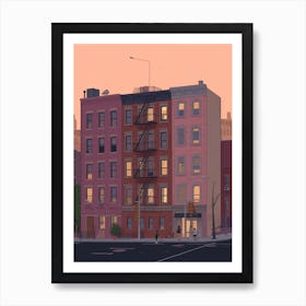 New York United States Travel Illustration 1 Art Print