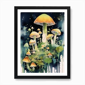 Mushroom Watercolour 4 Art Print