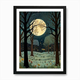 William Morris Full Moon In The Woods 4 Art Print