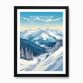 Poster Of Whistler Blackcomb   British Columbia, Canada, Ski Resort Illustration 6 Art Print