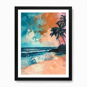 Retro Beach Scene 7 Art Print