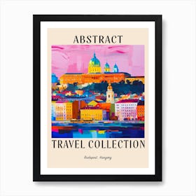 Abstract Travel Collection Poster Budapest Hungary 2 Art Print