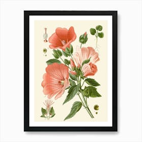 Hollyhocks Art Print