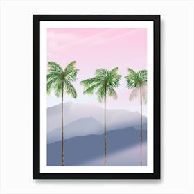 Palm Trees at Dusk 1 Art Print