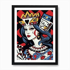 Alice In Wonderland The Queen Of Hearts In The Style Of Roy Lichtenstein 2 Art Print