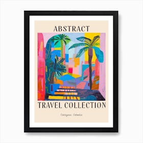 Abstract Travel Collection Poster Cartagena Colombia 3 Art Print