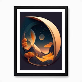 Crescent Comic Space Space Art Print