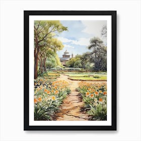 Royal Botanic Garden Sydney Australia Watercolour 1  Art Print