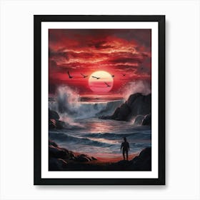 Sunset At The Beach 10 Art Print