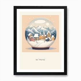 St Moritz Switzerland Snowglobe Poster Art Print