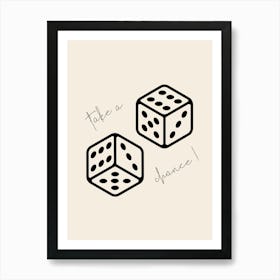 Take a Chance Dice Art, y2k, College Art, Dorm Decor Poster