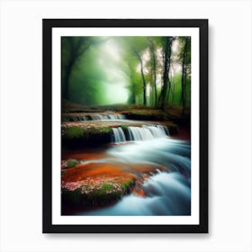 Waterfall In The Forest 13 Art Print