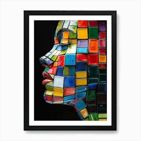 Mosaic Woman'S Face Poster