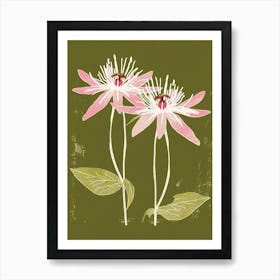 Pink & Green Passionflower 3 Art Print