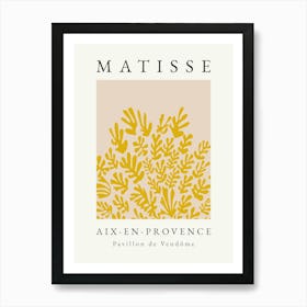 Minimalist Matisse Print Mustard Yellow 2 Art Print