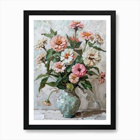 A World Of Flowers Zinnia 4 Painting Art Print