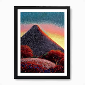 Hawaii Volcanoes National Park United States Of America Pointillism Art Print