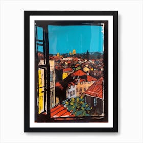 A Window View Of Prague In The Style Of Pop Art 1 Art Print